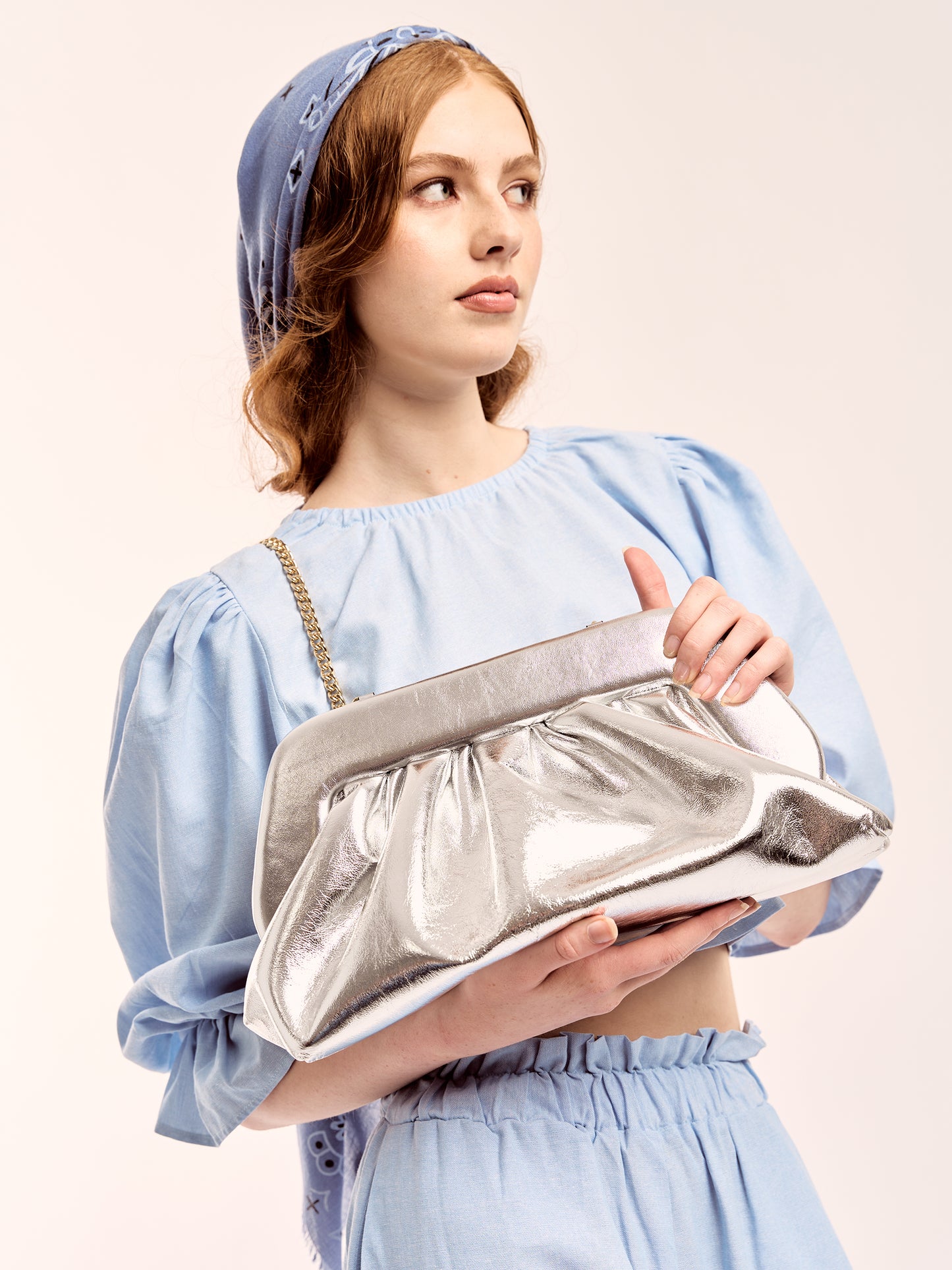 Margaux Clutch in Silver