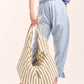 Billy Beach Bag in Vanilla/Charcoal Grey