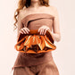 Margaux Clutch in Metallic Orange