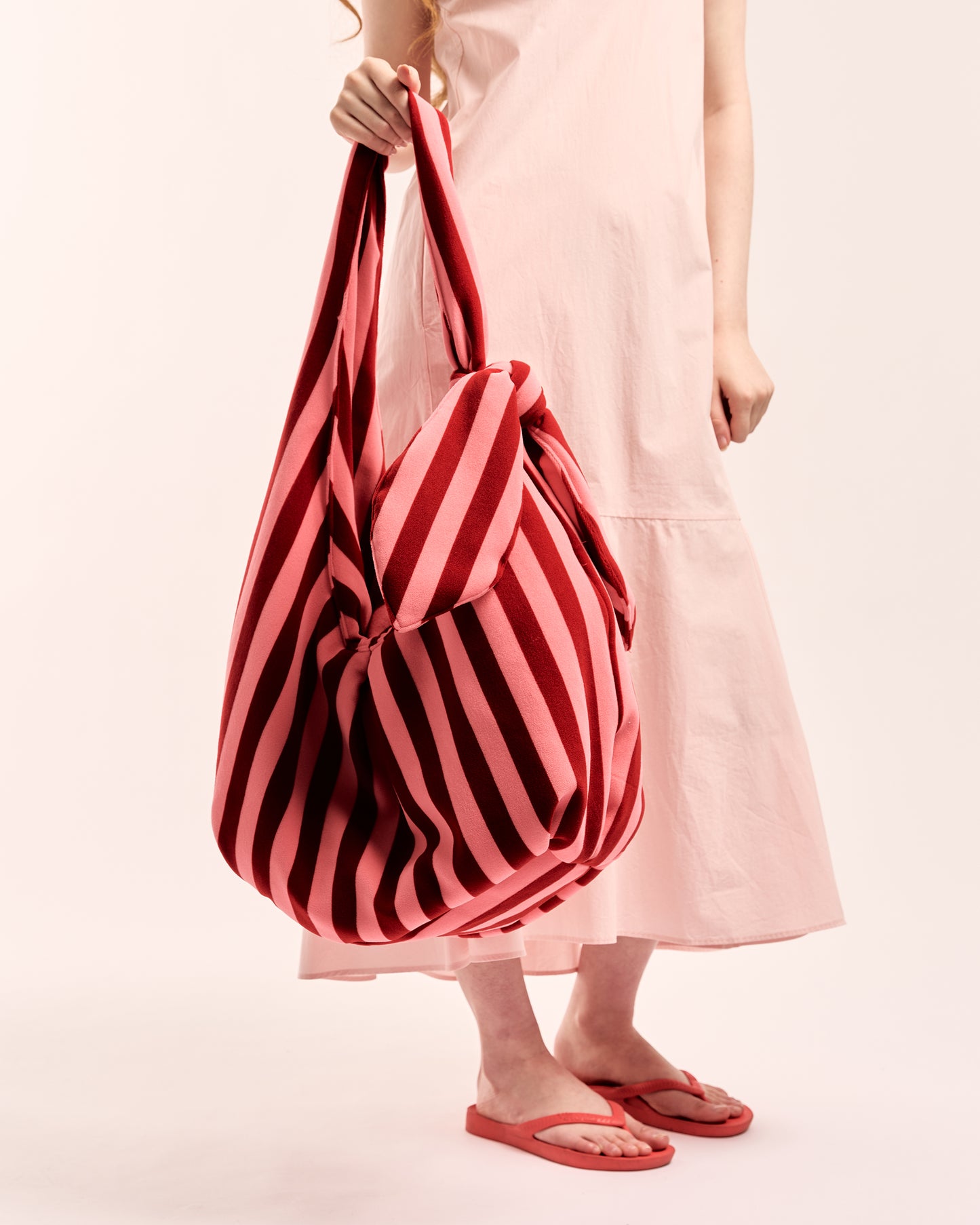 illy Beach Bag in Pink/Red Stripes