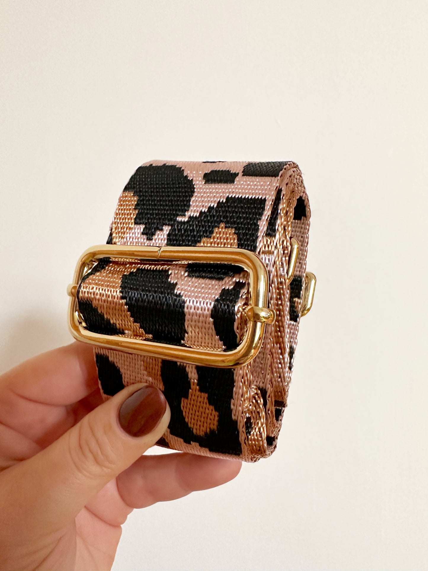 Amber Bag Strap - Pale Pink Leopard